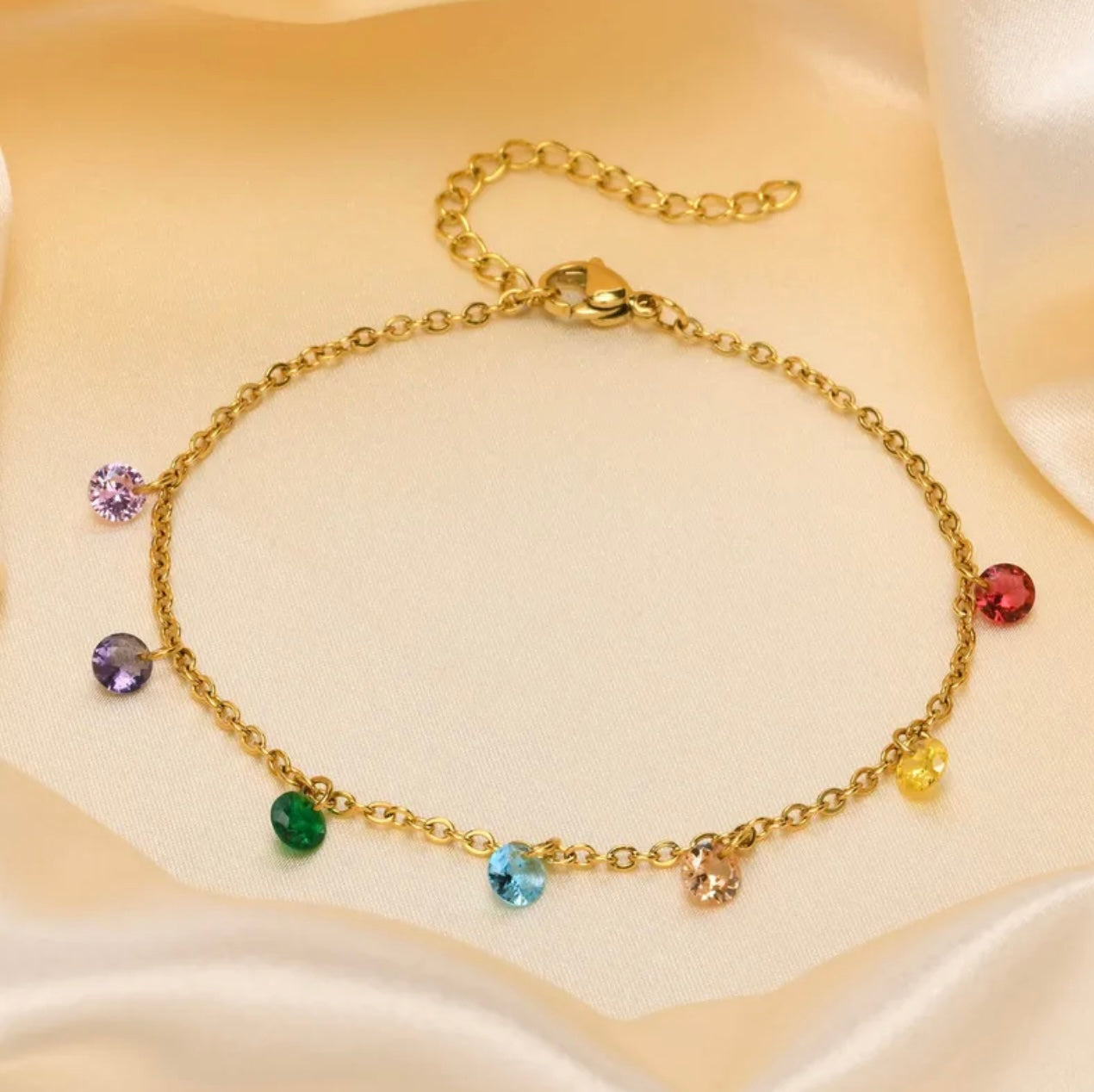 Bracelet cheville coloré