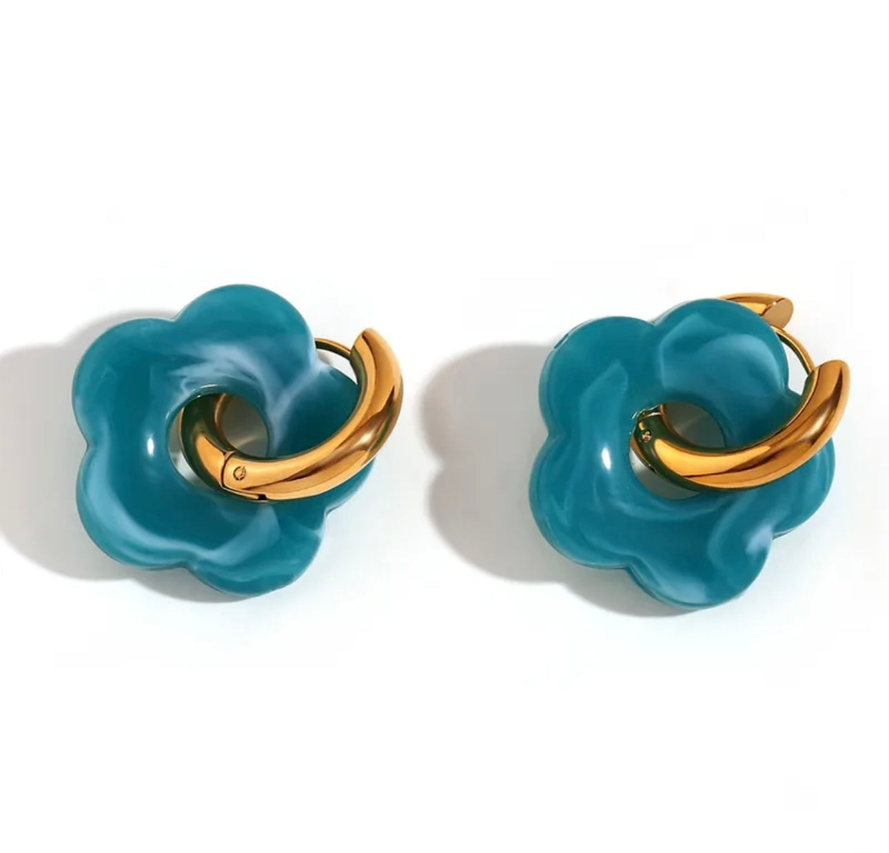 Créole fleur turquoise