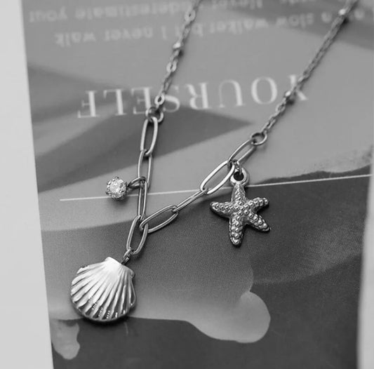 Collier Coquillage argenté