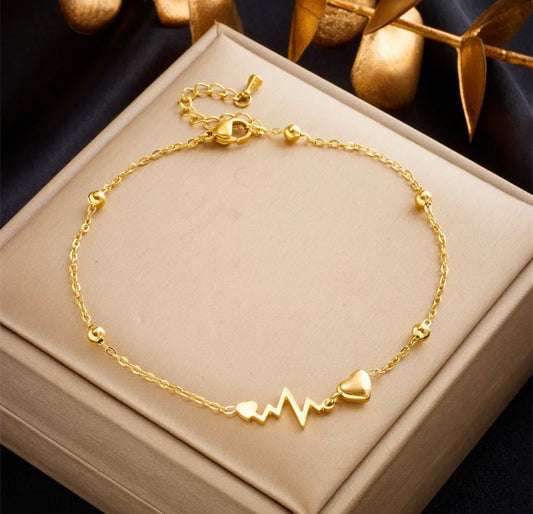 Bracelet de cheville cœur